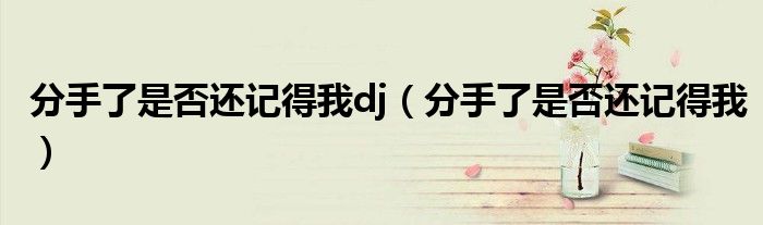 分手了是否还记得我dj(分手了是否还记得我)