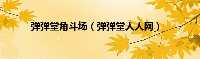 弹弹堂角斗场(弹弹堂人人网)