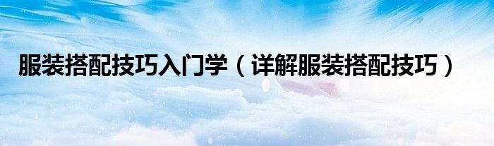 服装搭配技巧入门学(详解服装搭配技巧)