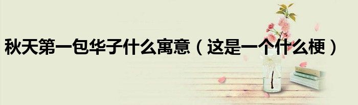 秋天第一包华子什么寓意(这是一个什么梗)