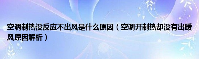 空调制热没反应不出风是什么原因(空调开制热却没有出暖风原因解析)