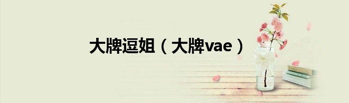 大牌逗姐(大牌vae)