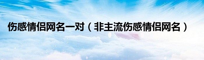 伤感情侣网名一对(非主流伤感情侣网名)