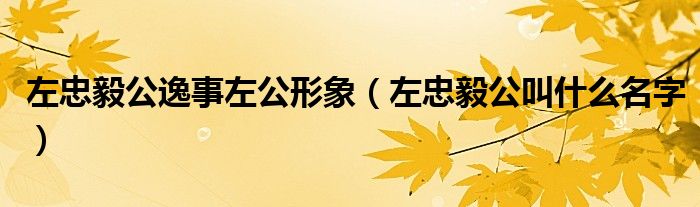 左忠毅公逸事左公形象(左忠毅公叫什么名字)