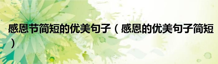 感恩节简短的优美句子(感恩的优美句子简短)
