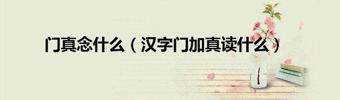 门真念什么(汉字门加真读什么)
