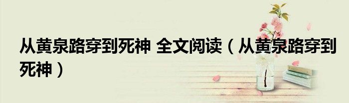 从黄泉路穿到死神 全文阅读(从黄泉路穿到死神)