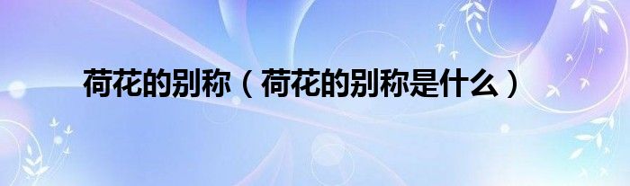 荷花的别称(荷花的别称是什么)