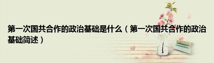 第一次国共合作的政治基础是什么(第一次国共合作的政治基础简述)