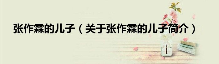 张作霖的儿子(关于张作霖的儿子简介)