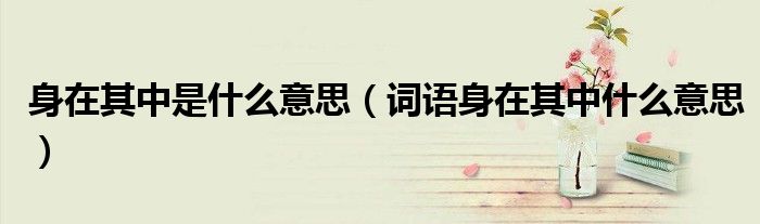 身在其中是什么意思(词语身在其中什么意思)
