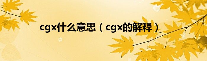 cgx什么意思(cgx的解释)