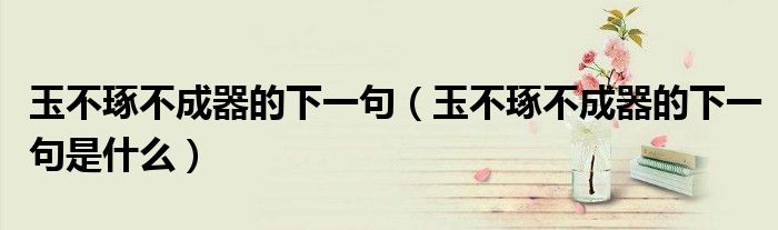 玉不琢不成器的下一句(玉不琢不成器的下一句是什么)