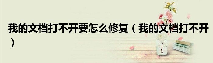 我的文档打不开要怎么修复(我的文档打不开)