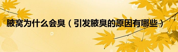 腋窝为什么会臭(引发腋臭的原因有哪些)