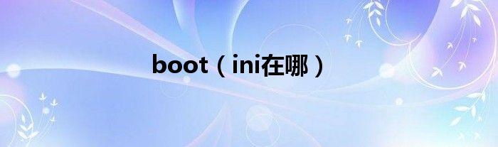 boot(ini在哪)