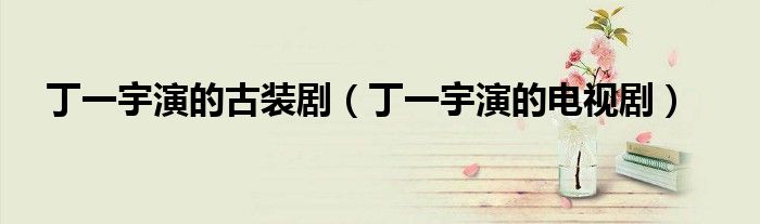 丁一宇演的古装剧(丁一宇演的电视剧)
