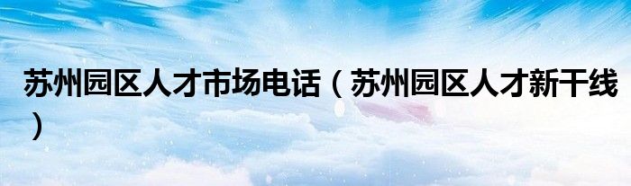 苏州园区人才市场电话(苏州园区人才新干线)