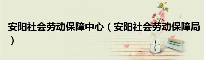 安阳社会劳动保障中心(安阳社会劳动保障局)