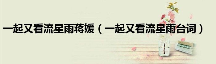 一起又看流星雨蒋媛(一起又看流星雨台词)