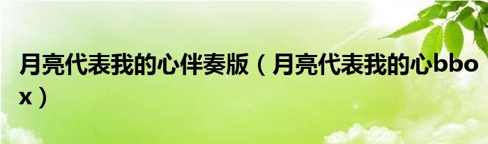 月亮代表我的心伴奏版(月亮代表我的心bbox)