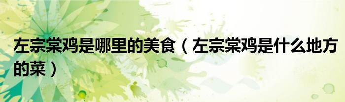 左宗棠鸡是哪里的美食(左宗棠鸡是什么地方的菜)