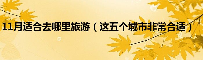 11月适合去哪里旅游(这五个城市非常合适)
