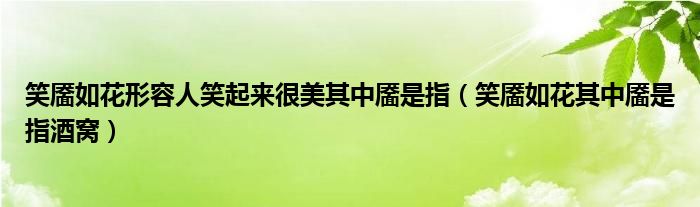 笑靥如花形容人笑起来很美其中靥是指(笑靥如花其中靥是指酒窝)