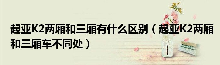 起亚K2两厢和三厢有什么区别(起亚K2两厢和三厢车不同处)