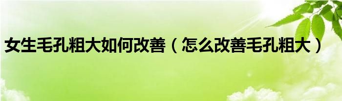 女生毛孔粗大如何改善(怎么改善毛孔粗大)