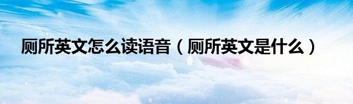 厕所英文怎么读语音(厕所英文是什么)