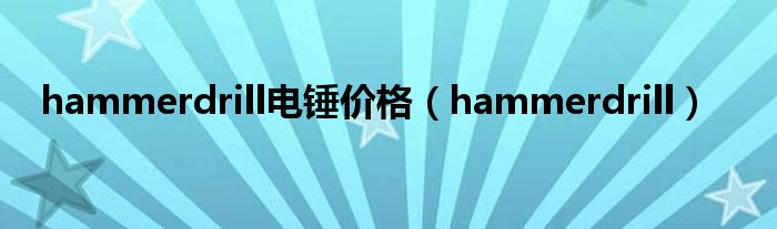 hammerdrill电锤价格(hammerdrill)