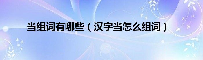 当组词有哪些(汉字当怎么组词)