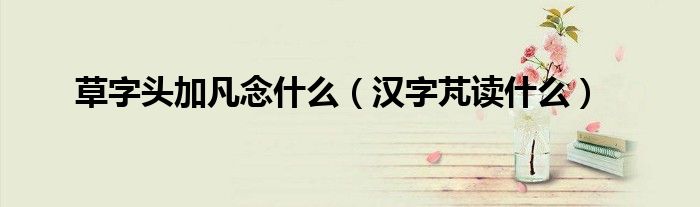 草字头加凡念什么(汉字芃读什么)