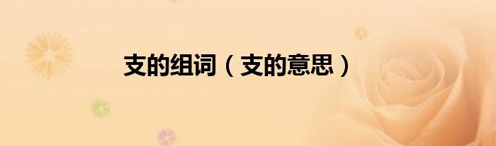 支的组词（支的意思）
