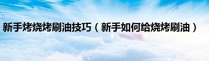 新手烤烧烤刷油技巧(新手如何给烧烤刷油)
