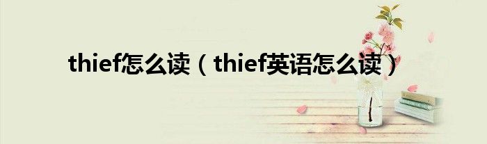 thief怎么读(thief英语怎么读)