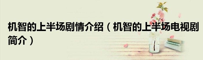 机智的上半场剧情介绍(机智的上半场电视剧简介)