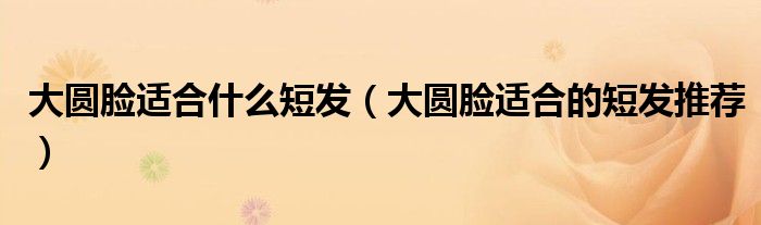 大圆脸适合什么短发(大圆脸适合的短发推荐)