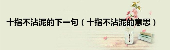 十指不沾泥的下一句(十指不沾泥的意思)