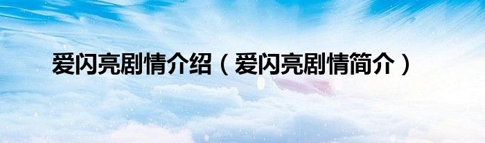 爱闪亮剧情介绍(爱闪亮剧情简介)