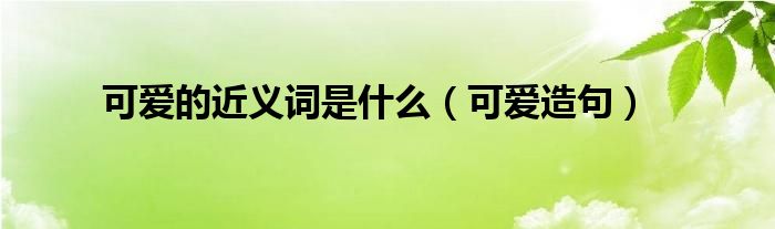 可爱的近义词是什么(可爱造句)