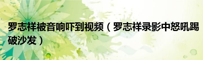 罗志祥被音响吓到视频(罗志祥录影中怒吼踢破沙发)
