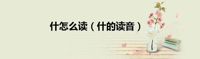 什怎么读(什的读音)