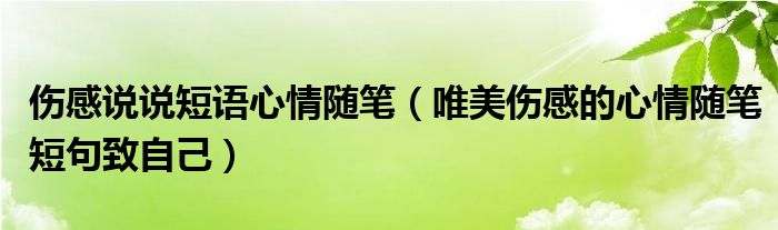 伤感说说短语心情随笔(唯美伤感的心情随笔短句致自己)