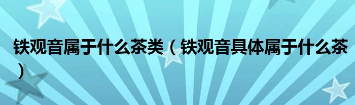 铁观音属于什么茶类(铁观音具体属于什么茶)