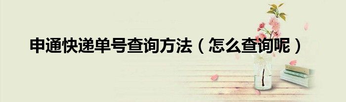 申通快递单号查询方法(怎么查询呢)