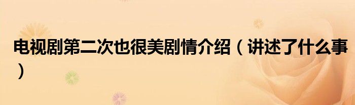 电视剧第二次也很美剧情介绍(讲述了什么事)