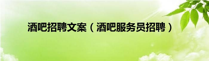 酒吧招聘文案(酒吧服务员招聘)