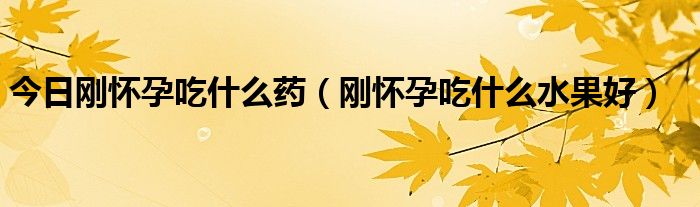 今日刚怀孕吃什么药(刚怀孕吃什么水果好)